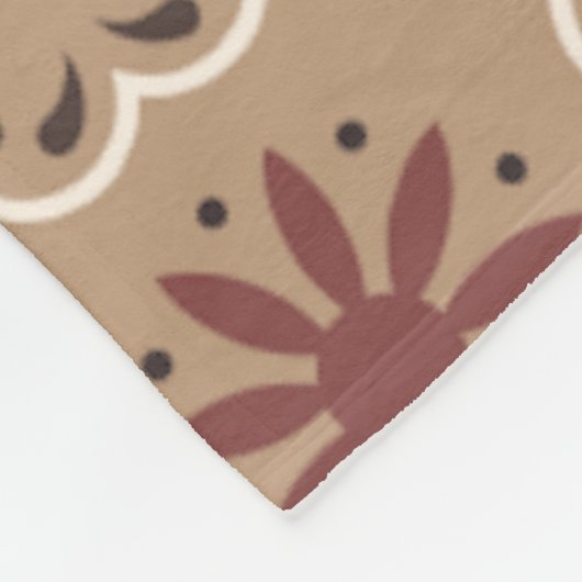 Bruin Beige Marokkaans Mozaïek Geometrisch Patroon Fleece Deken (Hoek)