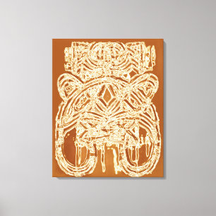 Bruin beige off wit modern Abstract schilderij Canvas Afdruk