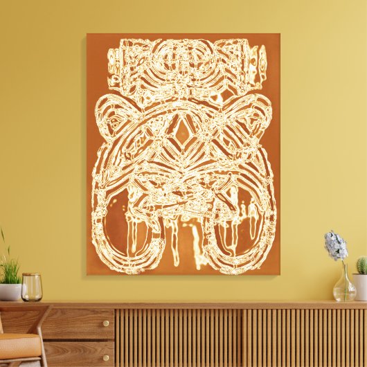 Bruin beige off wit modern Abstract schilderij Canvas Afdruk (Insitu (Woonkamer))