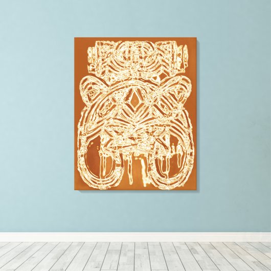 Bruin beige off wit modern Abstract schilderij Canvas Afdruk (Insitu (Houten vloer))