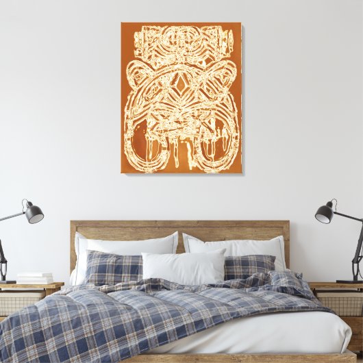 Bruin beige off wit modern Abstract schilderij Canvas Afdruk (Insitu (Slaapkamer))