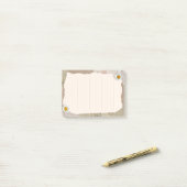 Bruin Beige plakboek bekleed Sticky Notes (Op bureau)