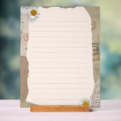 Bruin beige plakboek omzoomde notities acryl bord (Neutraal)