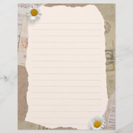 Bruin beige plakboek omzoomde notities briefhoofd