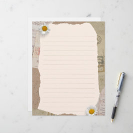 Bruin beige plakboek omzoomde notities briefhoofd