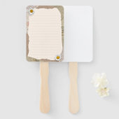 Bruin beige plakboek omzoomde notities handwaaier (Voorkant en achterkant)