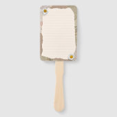 Bruin beige  plakboek omzoomde notities handwaaier (Voorkant)