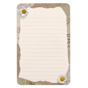 Bruin beige  plakboek omzoomde notities magneet