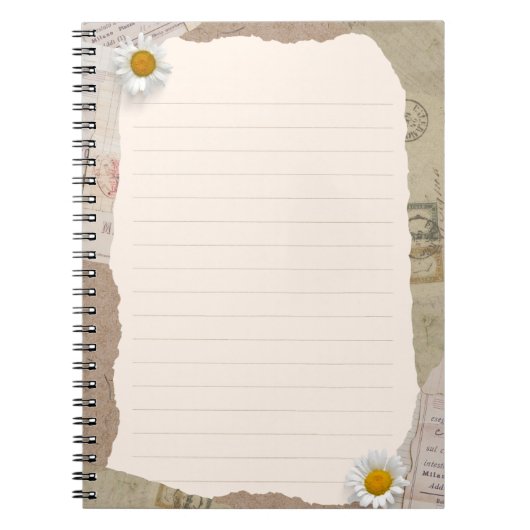 Bruin beige  plakboek omzoomde notities notitieboek (Voorkant)