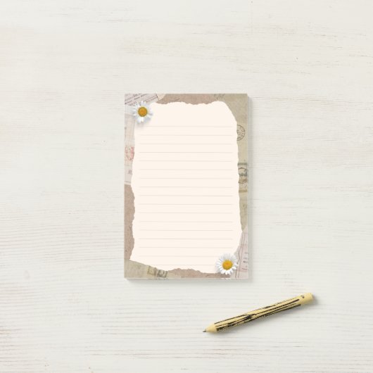 Bruin beige  plakboek omzoomde notities post-it® notes (Op bureau)