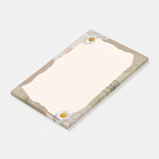 Bruin beige  plakboek omzoomde notities post-it® notes (Schuin)