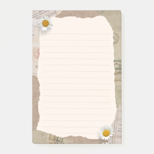 Bruin beige  plakboek omzoomde notities post-it® notes (Voorkant)
