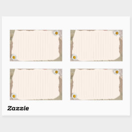 Bruin beige plakboek omzoomde notities rechthoekige sticker