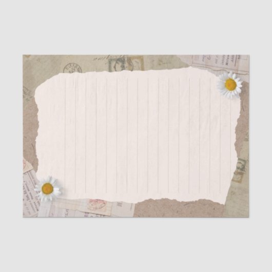 Bruin beige plakboek omzoomde notities tissuepapier (Voorkant)