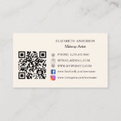 Bruin beige Qr-code Instagram Facebook Visitekaartje (Achterkant)