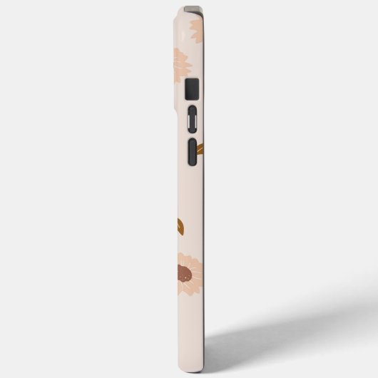 Bruin Beige Retro Y2K Hippie Zonnebloem Patroon Case-Mate iPhone Case (Achterkant / Links)