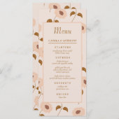 Bruin Beige Retro Y2K Hippie Zonnebloem Patroon Menu (Voorkant / Achterkant)