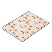 Bruin Beige Retro Y2K Hippie Zonnebloem Patroon Notitieboek (Linkerzijde)