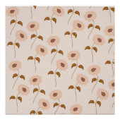 Bruin Beige Retro Y2K Hippie Zonnebloem Patroon Perfect Poster (Voorkant)