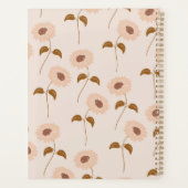 Bruin Beige Retro Y2K Hippie Zonnebloem Patroon Planner (Achterkant)