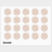 Bruin Beige Retro Y2K Hippie Zonnebloem Patroon Ronde Sticker (Vel)