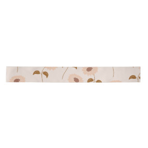 Bruin Beige Retro Y2K Hippie Zonnebloem Patroon Satijnen Lint