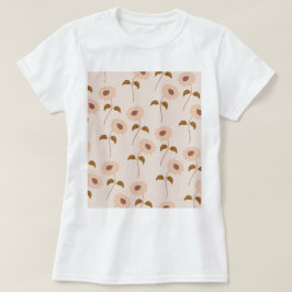 Bruin Beige Retro Y2K Hippie Zonnebloem Patroon T-shirt