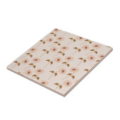 Bruin Beige Retro Y2K Hippie Zonnebloem Patroon Tegeltje (Zijkant)