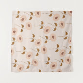 Bruin Beige Retro Y2K Hippie Zonnebloem Patroon Wandkleed (Voorkant (horizontaal))