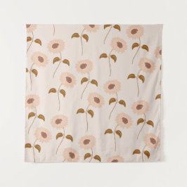 Bruin Beige Retro Y2K Hippie Zonnebloem Patroon Wandkleed