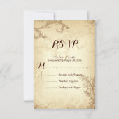 bruin beige rolblad bruiloft RSVP (Voorkant)