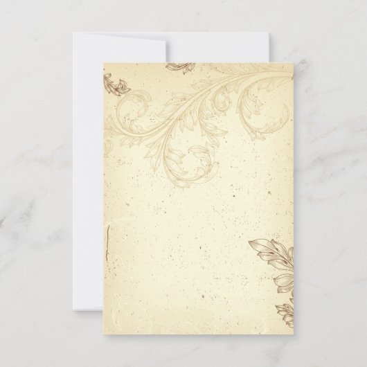 bruin beige rolblad bruiloft RSVP (Achterkant)