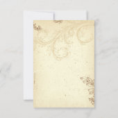  bruin beige rolblad bruiloft RSVP Kaartje (Achterkant)