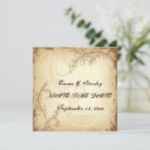  bruin beige rolblad Save the Date (Staand voorkant)