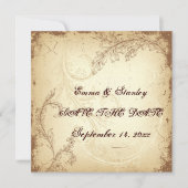  bruin beige rolblad Save the Date (Voorkant)