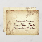 bruin beige rolblad Save the Date Aankondigingskaart (Voorkant / Achterkant)
