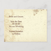 bruin beige rolblad Save the Date Aankondigingskaart (Achterkant)