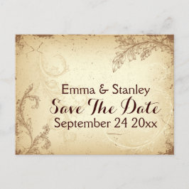  bruin beige rolblad Save the Date Aankondigingskaart