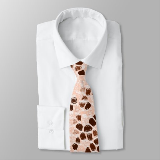 Bruin-beige roze koraal Sinaasappel Stropdas (Gebonden)