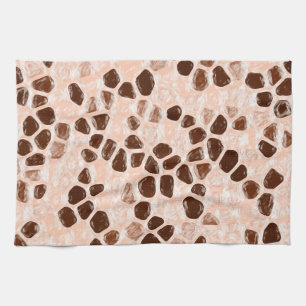 Bruin-beige roze koraal Sinaasappel Theedoek