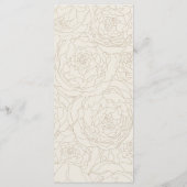 Bruin beige rozen bruiloft menu (Achterkant)