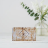 Bruin Beige Rust Metallic Textuur Monogram Initiaa Visitekaartje (Staand voorkant)