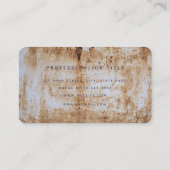 Bruin Beige Rust Metallic Textuur Monogram Initiaa Visitekaartje (Achterkant)