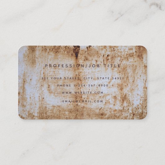 Bruin Beige Rust Metallic Textuur Monogram Initiaa Visitekaartje (Achterkant)