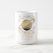 Bruin beige Saturnus Planeet Koffiemok (Center)