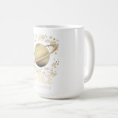 Bruin beige Saturnus Planeet Koffiemok (Voorkant rechts)