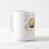 Bruin beige Saturnus Planeet Koffiemok (Voorkant links)