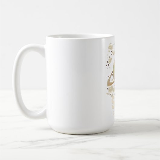 Bruin beige Saturnus Planeet Koffiemok (Links)