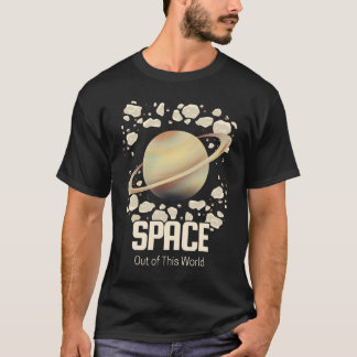 Bruin beige Saturnus Planeet T-shirt