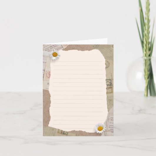 Bruin Beige Scrapbook Voering Notes Kaart (Voorkant)